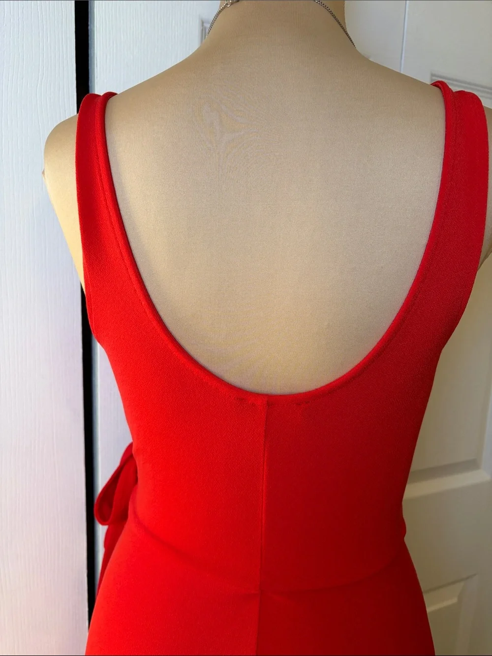 Express Red faux wrap dress size small deep V neck crossover stretch tank top